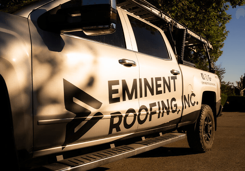 Eminent Roofing truck ready for a Tri-Cities project visit