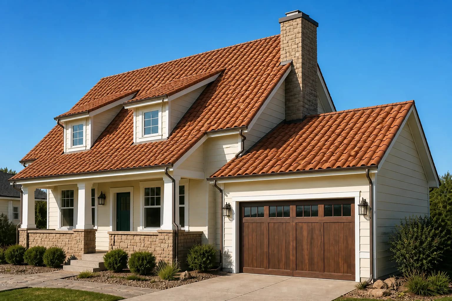 Concrete / Clay Tile, Garage Side