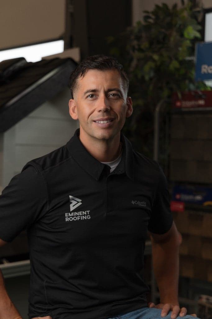 Ignacio Cardenas, COO of Eminent Roofing, in the Richland showroom